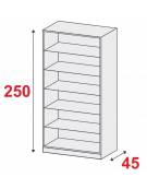 ARMADIO METALLICO A GIORNO N° 5 RIPIANI - CM 120x45x250h