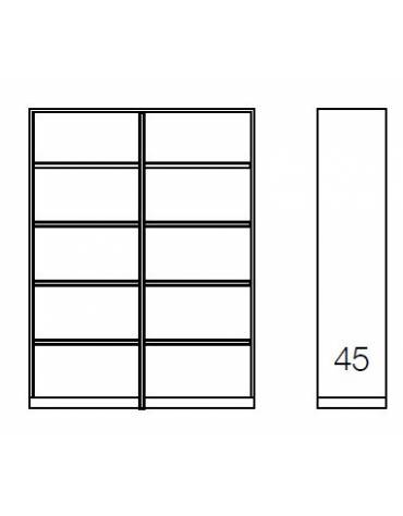 ARMADIO METALLICO A GIORNO N° 4+4 RIPIANI - CM 150x45x200h