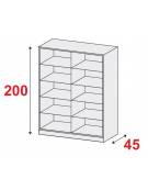 ARMADIO METALLICO A GIORNO N° 4+4 RIPIANI - CM 150x45x200h