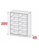 ARMADIO METALLICO A GIORNO N° 4+4 RIPIANI - CM 150x45x200h