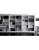 ARMADIO METALLICO A GIORNO N° 4+4 RIPIANI - CM 150x45x200h