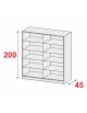 ARMADIO METALLICO A GIORNO N° 4+4 RIPIANI CM. 180 x 45 x 200 h.
