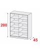 Armadio metallico a giorno N° 4+4 ripiani regolabili - cm 150x45x200h