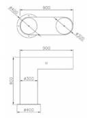 Fontanella doppia in acciaio inox con struttura portante cilindrica. Da tassellare - cm 90x80h