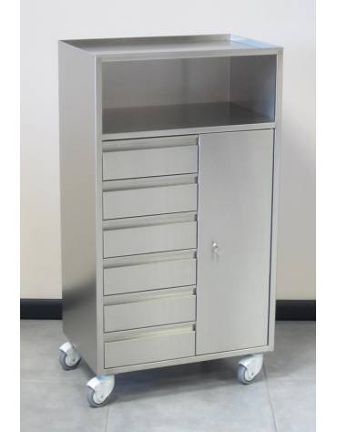 CARRELLO PER ANESTESIA IN ACCIAIO INOX