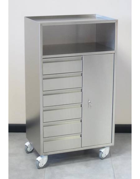 CARRELLO PER ANESTESIA IN ACCIAIO INOX