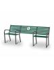 Panchina 3 posti inclusiva in acciaio adatta diversamente abili con spazio centrale per carrozzina-GRIGIO MICACEO-VERDE RAL 6005