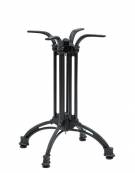 Base in alluminio verniciato nero per piano quadrato - H 70 cm