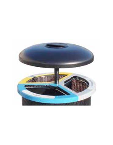 Coperchio spegnisigarette per cestino raccolta differenziata a 3 settori - cod. DN35064