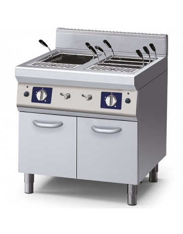 Cuocipasta a gas 2 vasche da 40+40 litri - cm. 80x70x85h