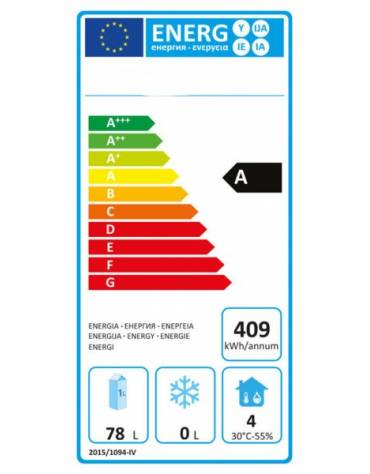 Armadio frigo professionale ristoranti Lt 120 / +2 +8 C - cm 60x58,5x85,5h