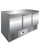 Tavolo saladette refrigerato +2° +8°C per sandwich con 3 sportelli in acciaio inox AISI 304 - cm 136,5x70x85h