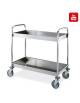 Carrello inox con piani a vasca a 3 ripiani - Portata Kg 60 - cm 98x51x110h