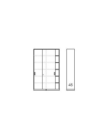 ARMADIO ANTE SCORREVOLI IN METALLO CON SERRATURA cm. 150 x 45 x 250 h.