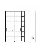 ARMADIO ANTE SCORREVOLI IN METALLO CON SERRATURA cm. 120 x 45 x 250 h.