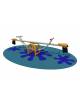 Trave oscillante bilico parco giochi a 2 posti con struttura in acciaio - Filo pavimento - cm 256x40x68h