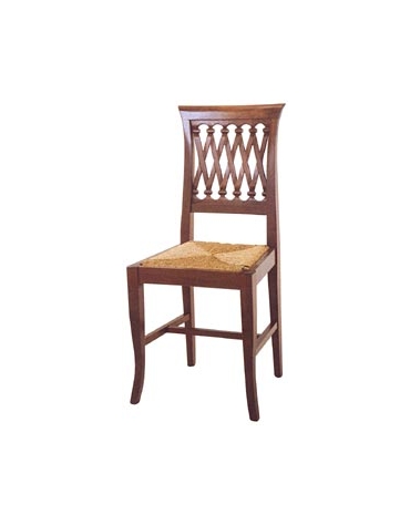 Sedia 158  in legno con seduta in paglia - 44x46x96h