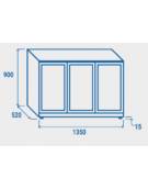 Vetrina bibite a tre ante scorrevoli - colore esterno nero - refrigerazione ventilata - mm 1350x520x900h
