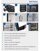 Frigorifero sottobanco per bibite, 4 porte a battente con motore laterale - Refrigerazione ventilata +2°/+8°C - cm. 254x53,5x86h