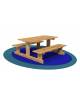 Tavolo pic-nic bambini per aree verdi e parchi in legno per due panche fisse - cm 120x126x56h
