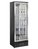 Vetrina frigo bibite verticale Lt. 293 con telaio porta in acciaio inox - refrigerazione ventilata +1°/+10°C - cm 60x55,8x180h