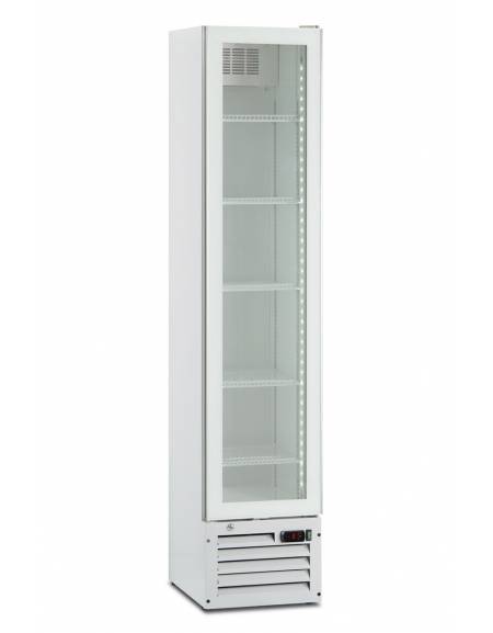 Frigo vetrina per bevande slim statico con agitatore 0°C/+10°C  - capacità 164 Lt  - Porta a sfioro senza cornice - cm 39x47,5x1