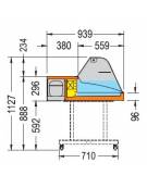 Vetrina refrigerata da appoggio con vetro curvo Doppio evaporatore, mm 756x939x530h