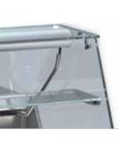 Vetrina refrigerata da appoggio, vetro dritto doppio evaporatore, mensola intermedia in cristallo mm 1506x939x530h