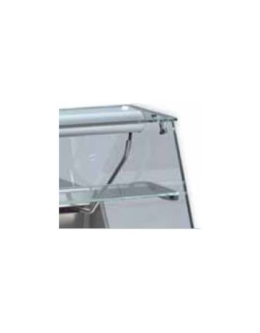 Vetrina refrigerata da appoggio, vetro dritto doppio evaporatore, mensola intermedia in cristallo mm 1256x939x530h