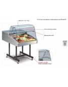 Vetrina espositiva refrigerata con vetro curvo +2 / +4°C - Luce interna a Led - mm 756x939x530H