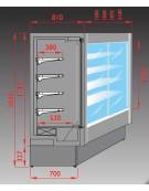 Murale refrigerato con porte scorrevoli cm 133x81x204h