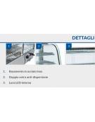 Vetrina espositiva riscaldata da banco in acciaio inox, vetro e porta curvi - capacità 160 Lt. - mm 856x568x670h