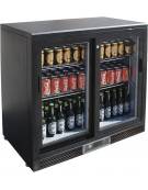 Espositore refrigerato orizzontale per bibite 2 porte scorrevoli +2°C / +8°C  - Colore nero - cm 92x53,5x92,5h - CLASSE B
