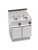 Friggitrice a gas 2 Vasche pulite da lt. 18+18 - Bruciatori fuori vasca - cm 80x71,4x90h