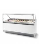 Vetrina gelato professionale refrigerazione ventilata -20/+3°C - N° 18 vaschette lt 5-Vetri curvi o dritti-cm 167,3x104,8x130,6h
