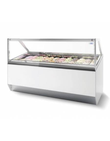 Vetrina gelato professionale ventilata 18 gusti vaschette lt 5