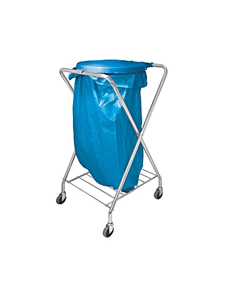 Portasacco in metallo cromato da Lt. 100 - cm 52x48x103