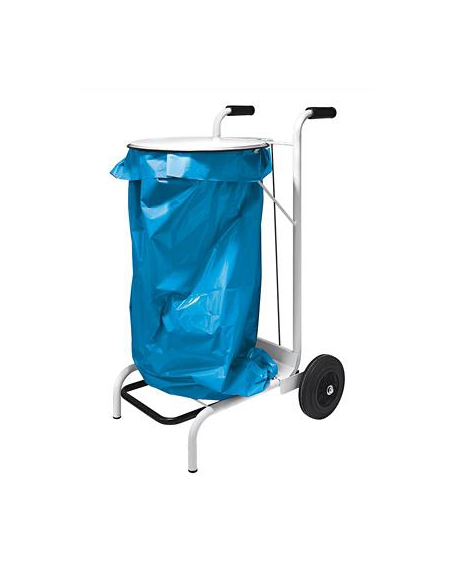 Portasacco in metallo laccato bianco da Lt. 100 - cm 40x45x100