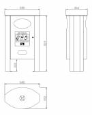 Cestino per la raccolta di deiezioni canine di forma ellittica - in acciaio zincato e verniciato - litri 60