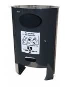 Cestino per la raccolta di deiezioni canine di forma ellittica - in acciaio zincato e verniciato - litri 60