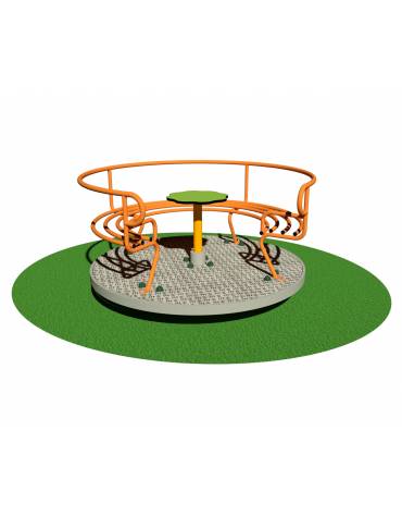 Giostra con divanetto e pianale in alluminio - Adatta a N° 5 bambini - Diametro cm 125