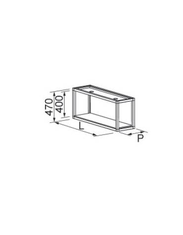 Mensola per retrobanco bar ad un ripiano in alluminio brillantato lucido - cm 100x20x47h