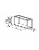 Mensola per retrobanco bar ad un ripiano in alluminio brillantato lucido - cm 75x20x47h