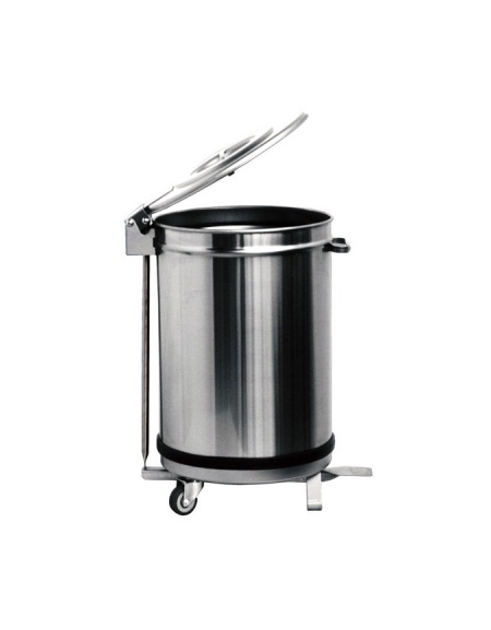 Pattumiera inox - Lt 100 - Apertura a pedale - Ø cm 48x72