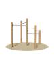 Gruppo ginnico in legno con 5 pali verticali e 4 barre orizzontali - cm 276x276x225h