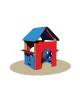 Casetta per bambini in legno a due falde con balconcini - cm 110x105x130h
