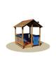 Casetta in legno per bambini a due falde con panchetta 4 posti e parapetti - cm 172x180x200h