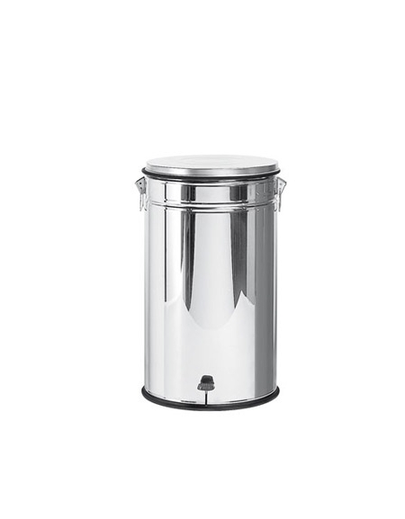Pattumiera inox - Lt 80 - Apertura a pedale - Ø cm 42x73