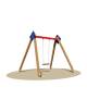 Altalena in legno da giardino parco giochi per bambini ad 1 posto con sedile antiurto - cm 260x235x240h