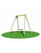 Altalena in acciaio ed alluminio ad 1 posto con sedile piano - Da interrare o filo pavimento - cm 175x195x210h